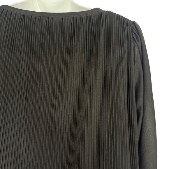 Lady Blair Pleated Ruffle Vintage USA Made Midi High Neck Sheer Chiffon Dress 14 - Picture 13 of 16